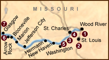 Click on a number to visit the historical site or a city to get more details.