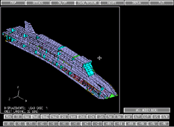 Screen shot of computer model of ship