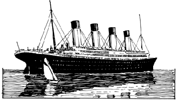 The Titanic at sea