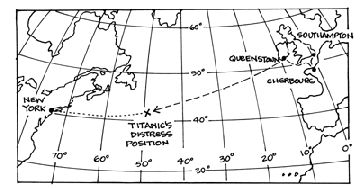 The Titanic's route